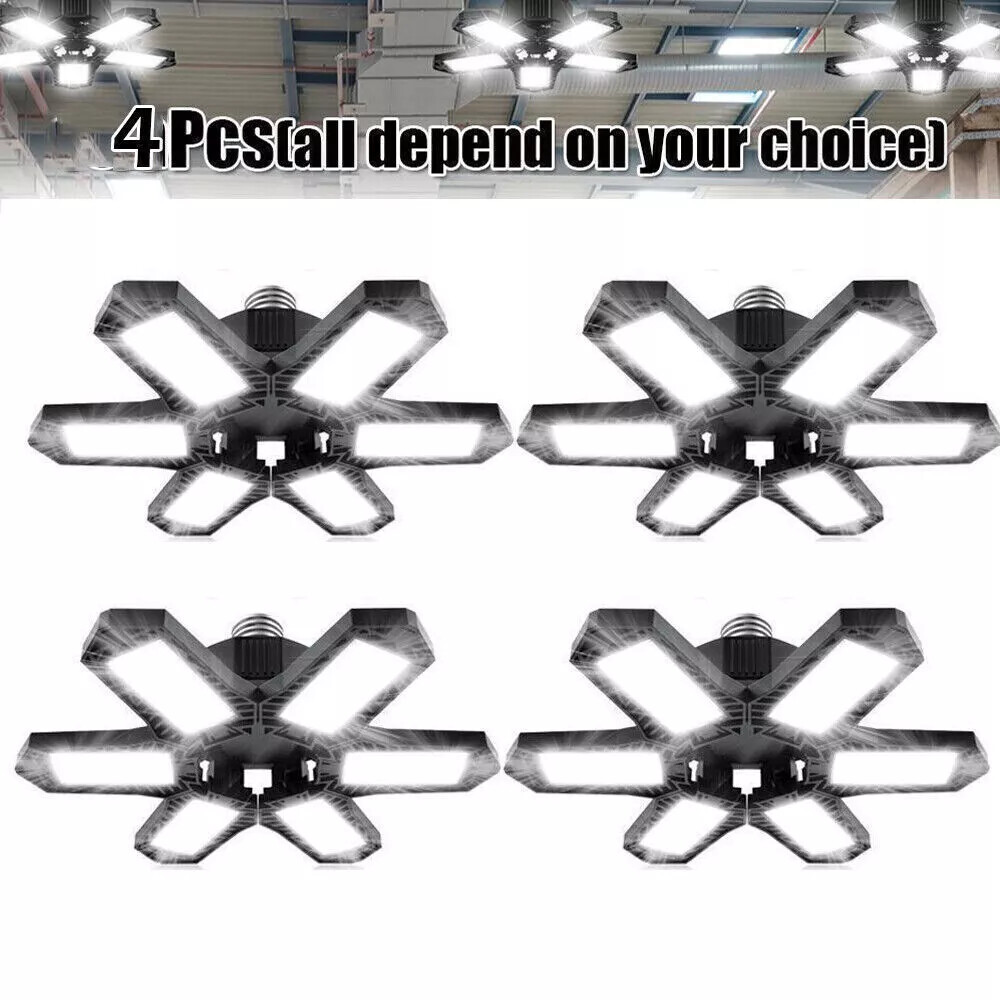 1/4x 9900000LM LED Garage Light Super Bright Work Shop Ceiling Lights Deformable