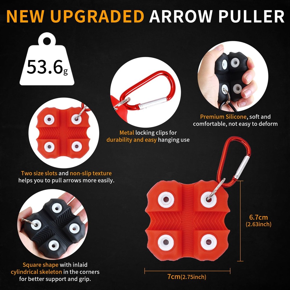 Arrow Puller Archery with Metal Belt Clip, Square Shape Archery Arrow Puller ...