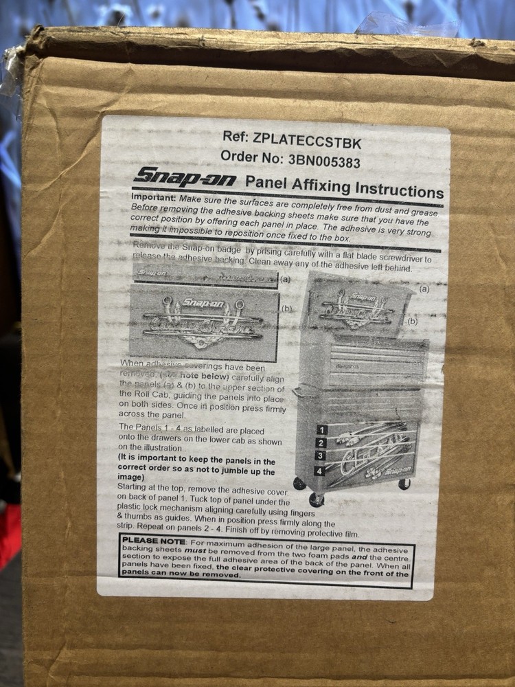 *New* Snap On 40" Roll Cab Tool Box Stack Decals Graphics Classic Chrome Sticker