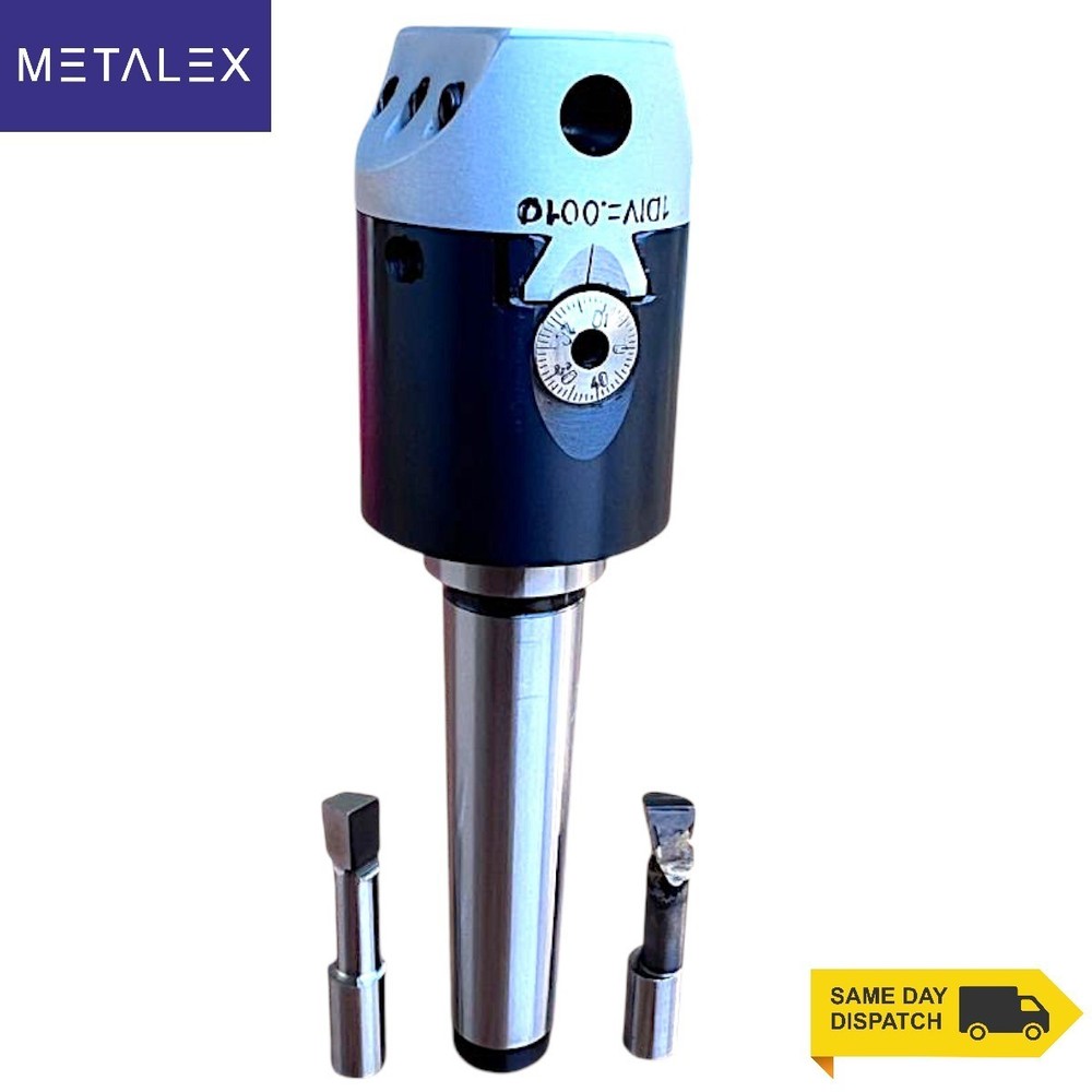 1.5" Precision Adjustable Boring Head Set With MT2 Shank & HSS Carbide Tool Bit