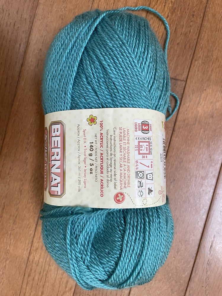Bernat Softee Baby Yarn - Color Aqua 30201/ 5oz
