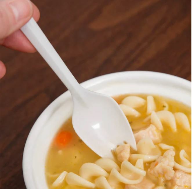 Individually Wrapped Medium Weight White Plastic Spork - 50 Pack