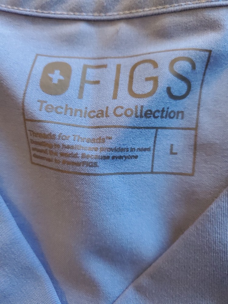 FIGS 2 One Pocket Scrub Top Blue Technical Collection - Size Large