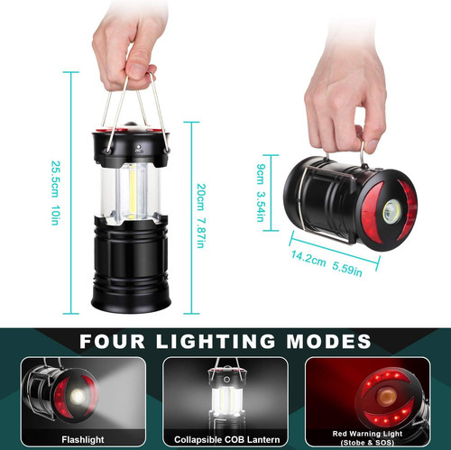 2 Pack Camping Lanterns Accessories USB Rechargeable and 2 Pack, 2 Red