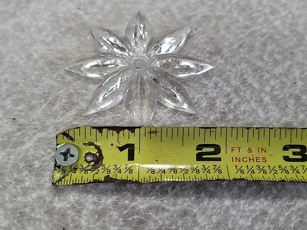 4 VINTAGE CLEAR MIRROR STAR ROSETTES , 2” diameter.