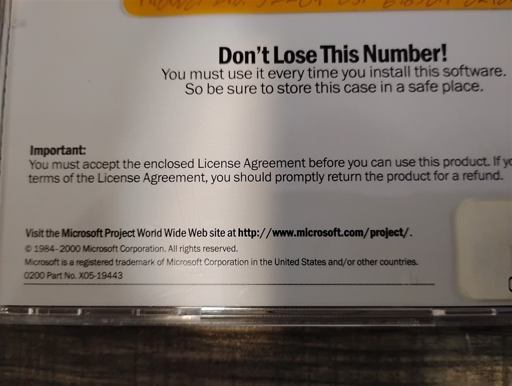 Microsoft Project 2000 PC CD-ROM Full Retail Version for Windows 95/98/NT/2000