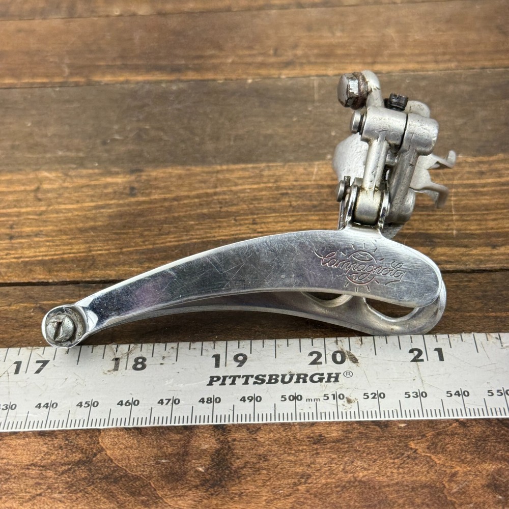 Vintage Campagnolo Record Front Derailleur Bottom Pull Flat Cut Out Clamp C2
