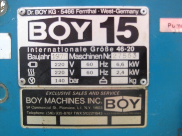 COMPLETE TIMER ASSEMBLY BOY 15 TON PLASTIC INJECTION MOLDING MACHINE PARTING OUT