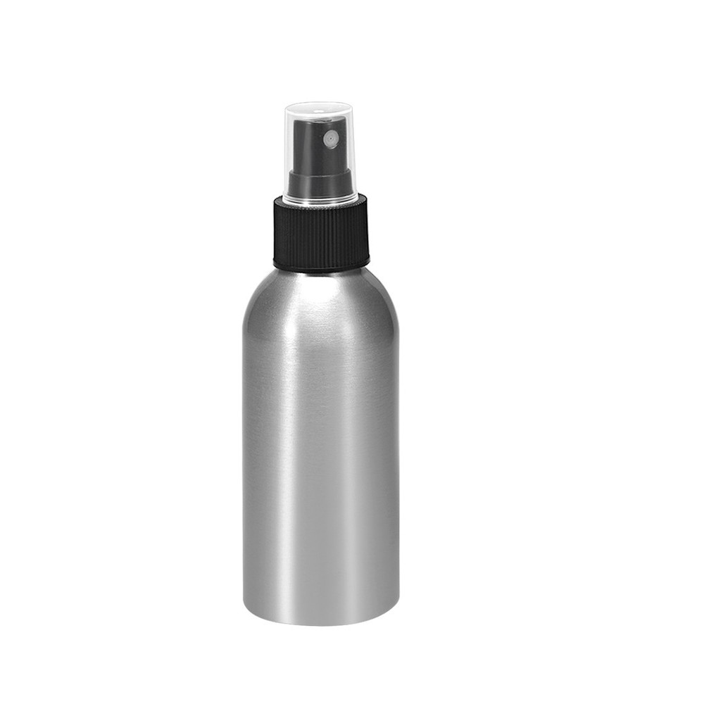 3oz/100ml Aluminium Spray Bottle with Black Sprayer, Empty Refillable Container