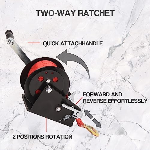 3500lbs Capacity Boat Trailer Winch Heavy Duty 3500lbs with polyester strap