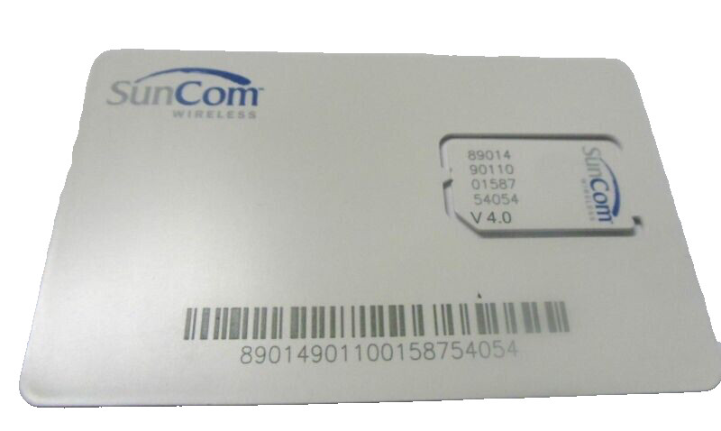 SunCom SIM Card Never Activated Replacement Prepaid Chip for Phones