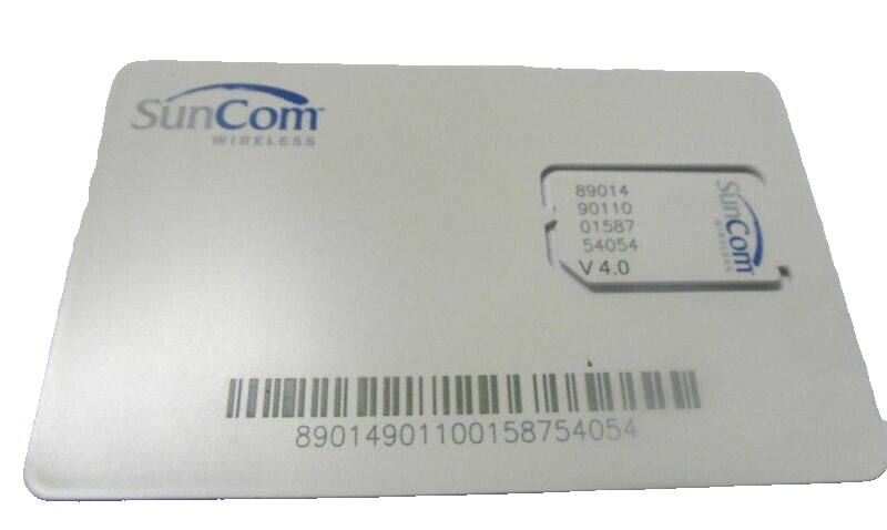 SunCom SIM Card Never Activated Replacement Prepaid Chip for Phones