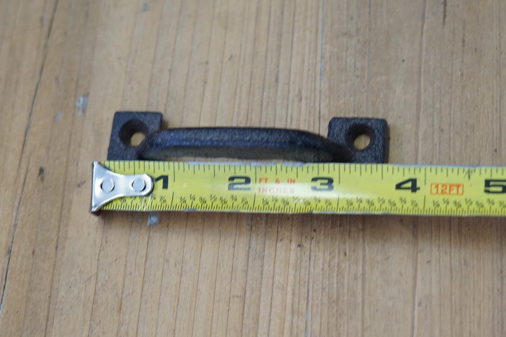 5 CAST IRON HANDLES RUSTIC DRAWER PULLS SMALL 3 5/8" LONG HOME KITCHEN WINDOW