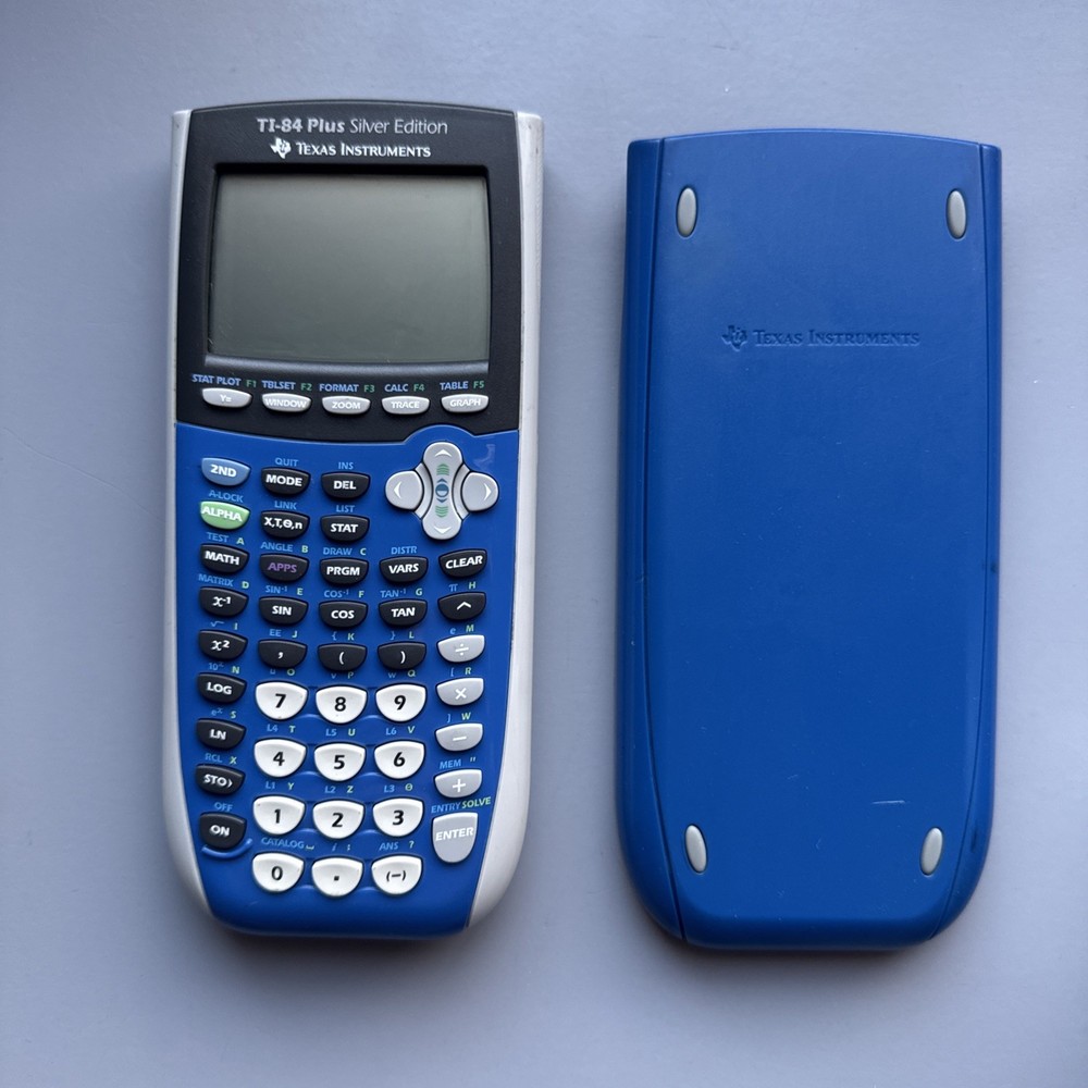 Texas Instruments TI-84 Plus Silver Edition Graphing Calculator BLUE - TESTED