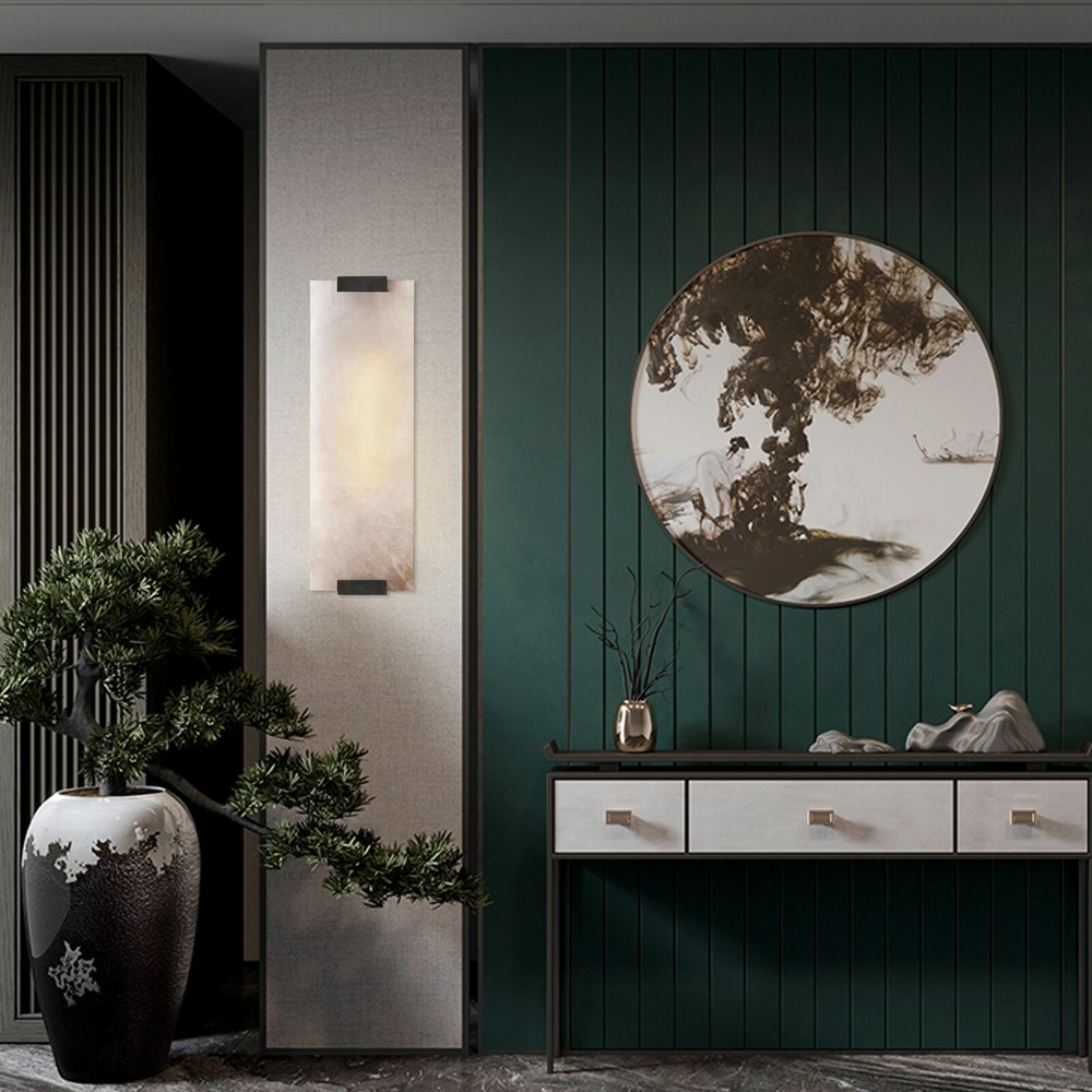 Wall Light Sconce Outdoor Modern Lamp Exterior Lights Rectangular Hand-Carved