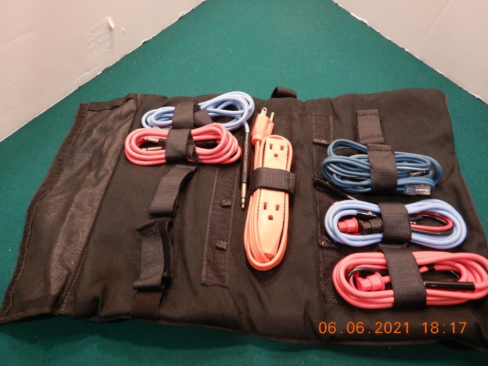 ASSORTED TELECOM PATCH CABLES & CARRY CASE_USED