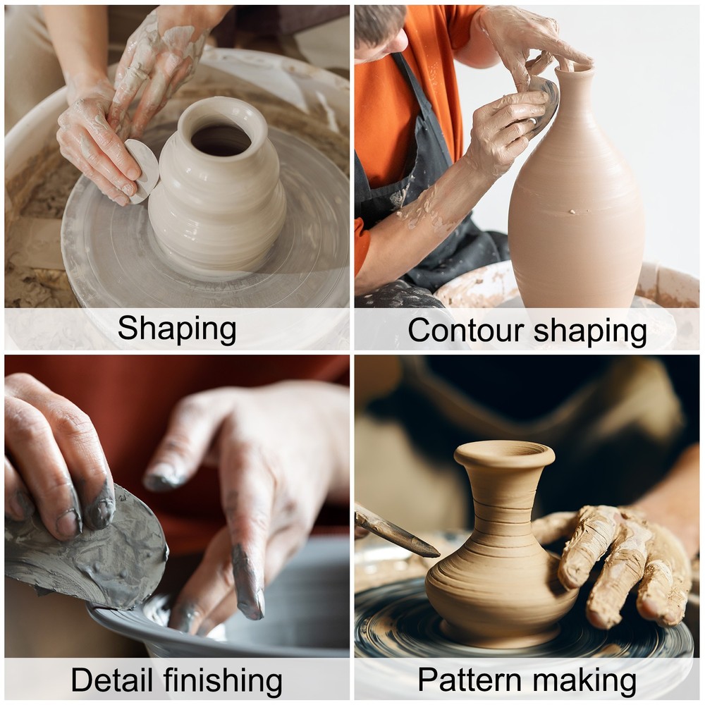 2pcs Pottery Ribs Trimming Tools Beech Pottery Profile Wave Design Shaping