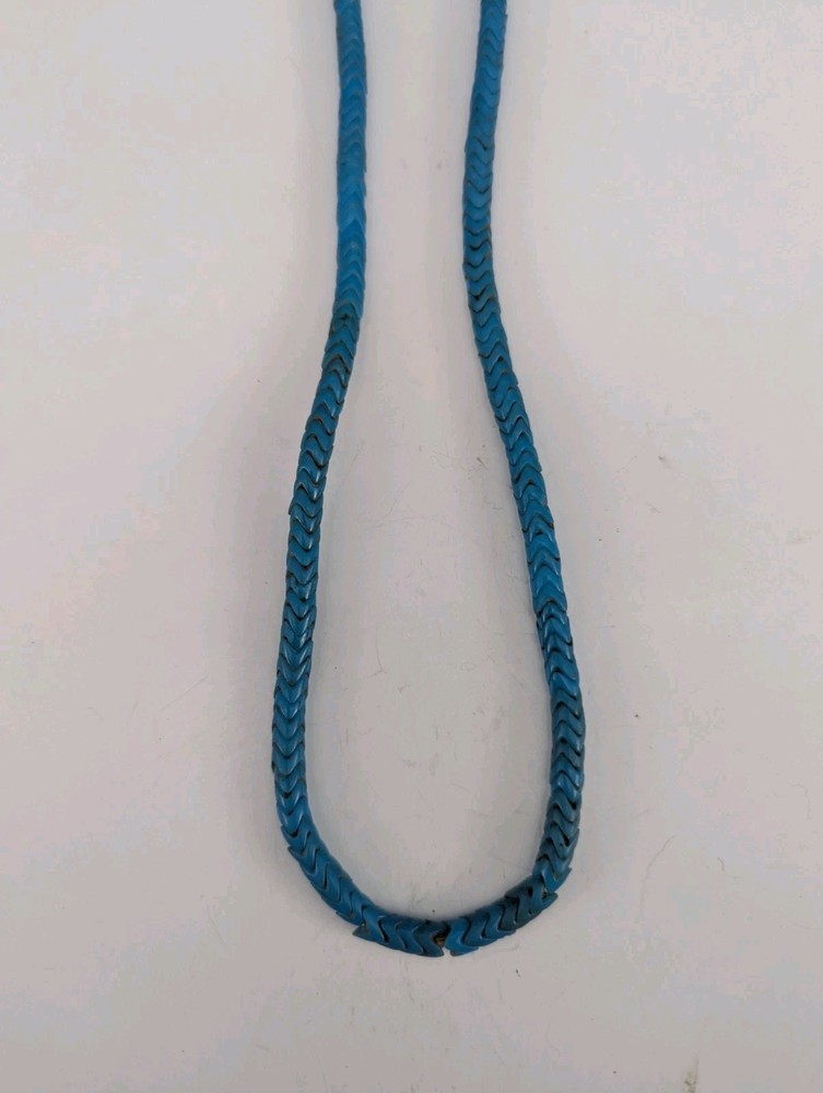 MEDIUM BLUE SNAKE BEAD Antique Trade Beads, Interlocking Snake, Small 6 mm , 28"