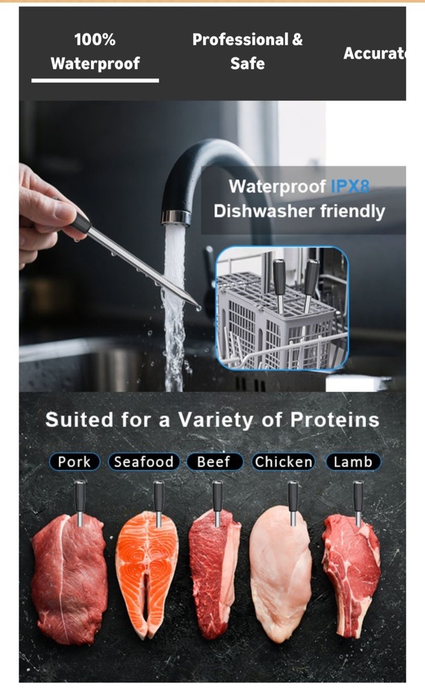 Trefoiled Smart Bluetooth Wireless Meat Thermometer Description Has All Features