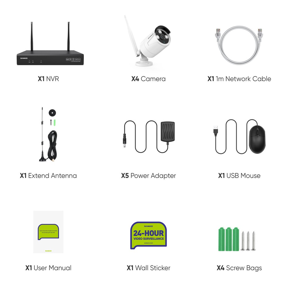 SANNCE 5MP Wireless Security Camera System 8CH NVR Two Way Audio Human Detection