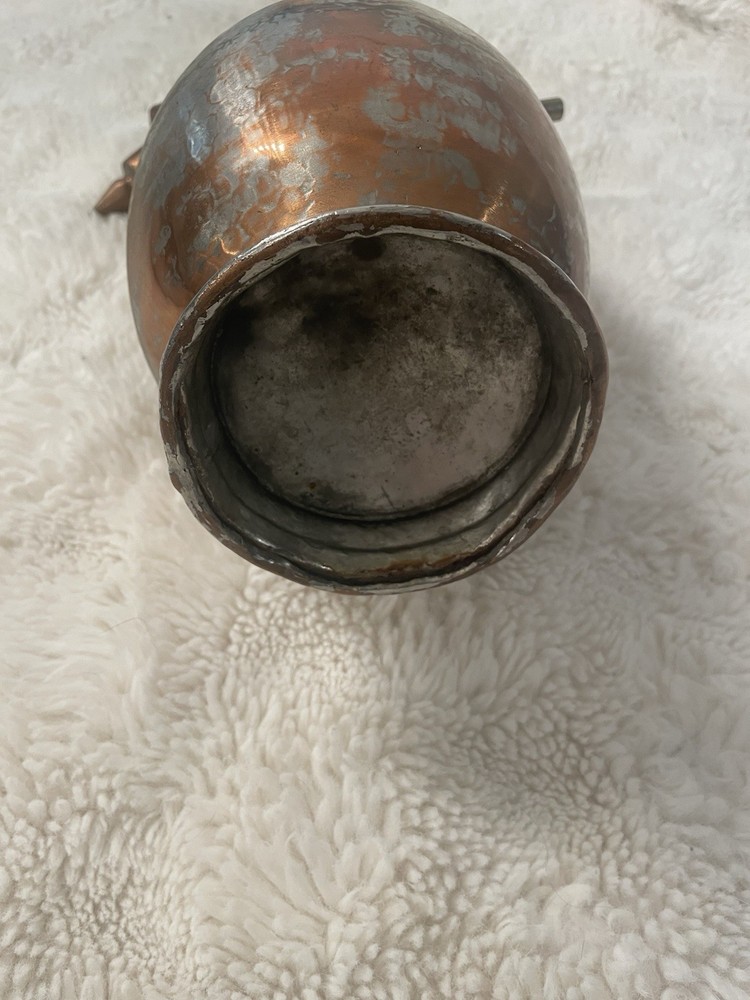 Antique Etched Ewer | Pitcher | Middle Eastern | Tinned Copper Ewer