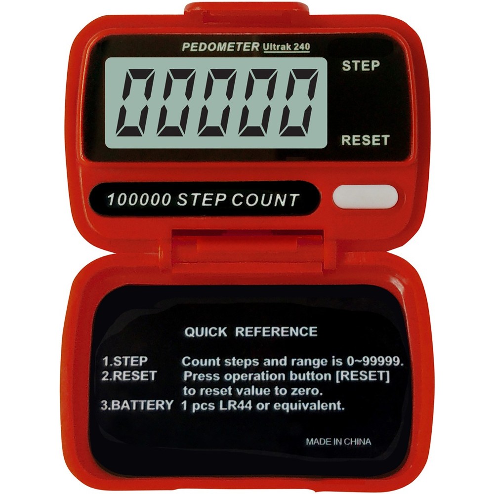 Ultrak 240 - Electronic Step Counter Pedometer - Red