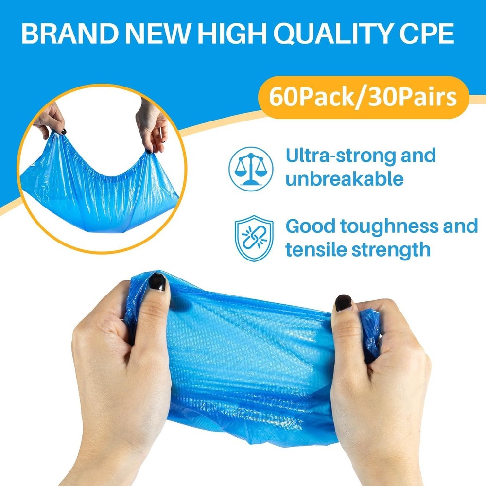 Shoe Covers - Boot Plastic Disposable 60 Pack (30 Pairs)