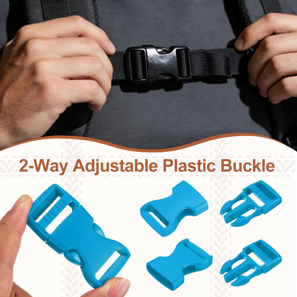 6 Pack Quick Side Release Buckle, 1" Plastic Buckle Clip, Blue