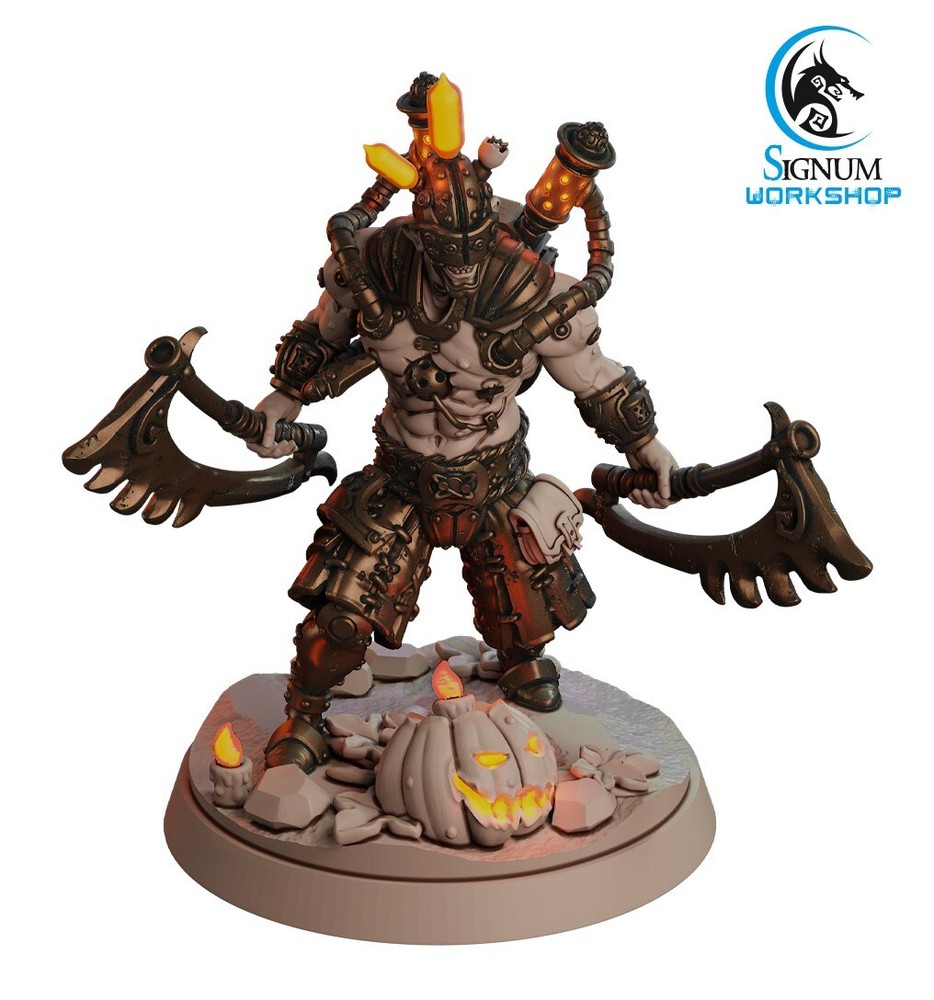 Experimental Warrior with a necrosaws, Signum Workshop, Horror Miniature