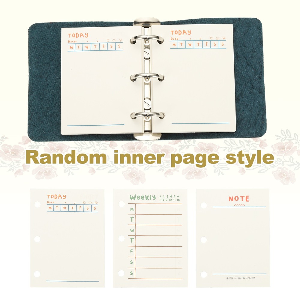 A9 Leather Journal 2Pcs 3 Ring Notebook Binder Planner Loose Leaf, Blue
