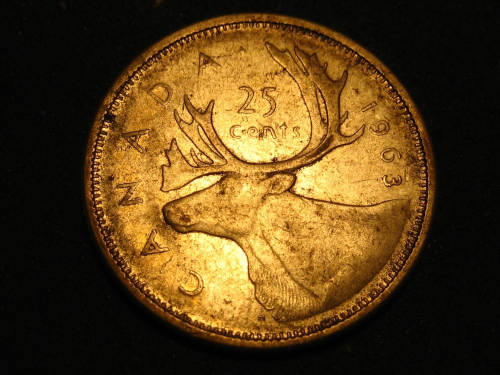1963 80% Silver Canadian Quarter