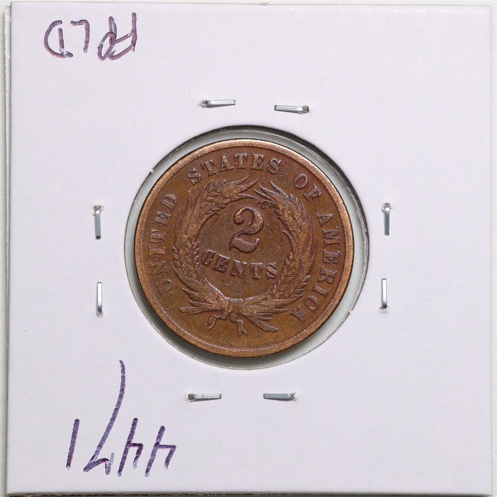 1865 2C Two Cent Piece in Good Condition #4471