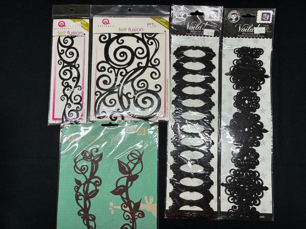 ASSORTED BLACK FELT ACCENTS