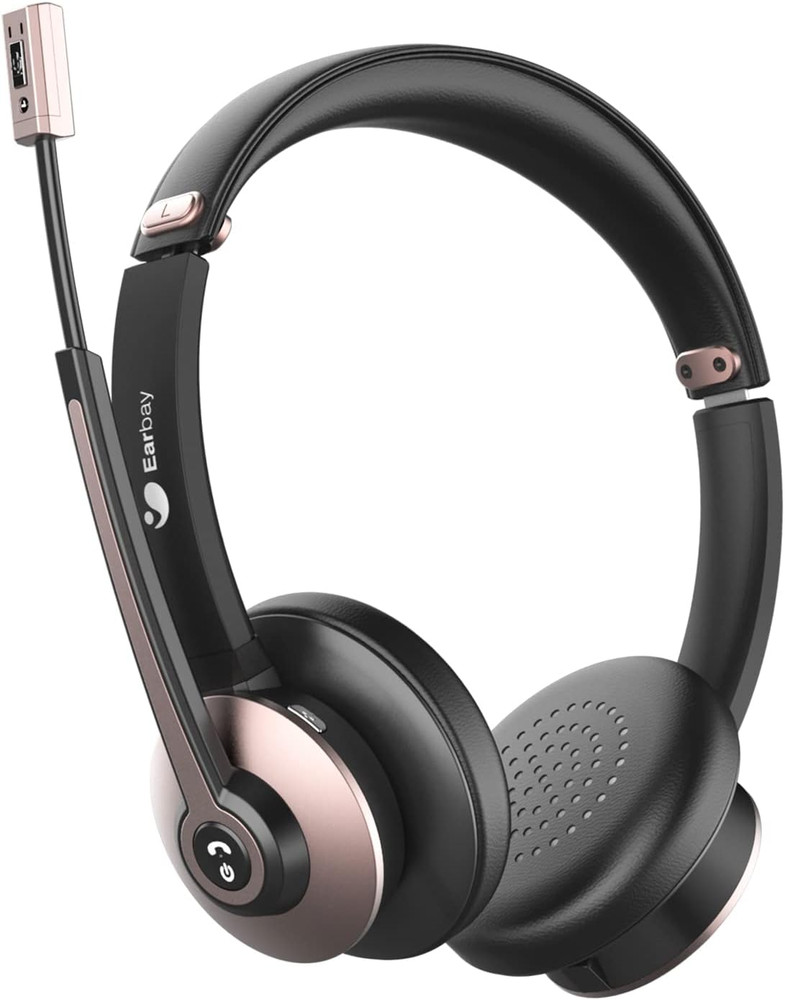 Wireless Headset, Bluetooth Headsets with Microphone Noise Cancelling, on Ear He
