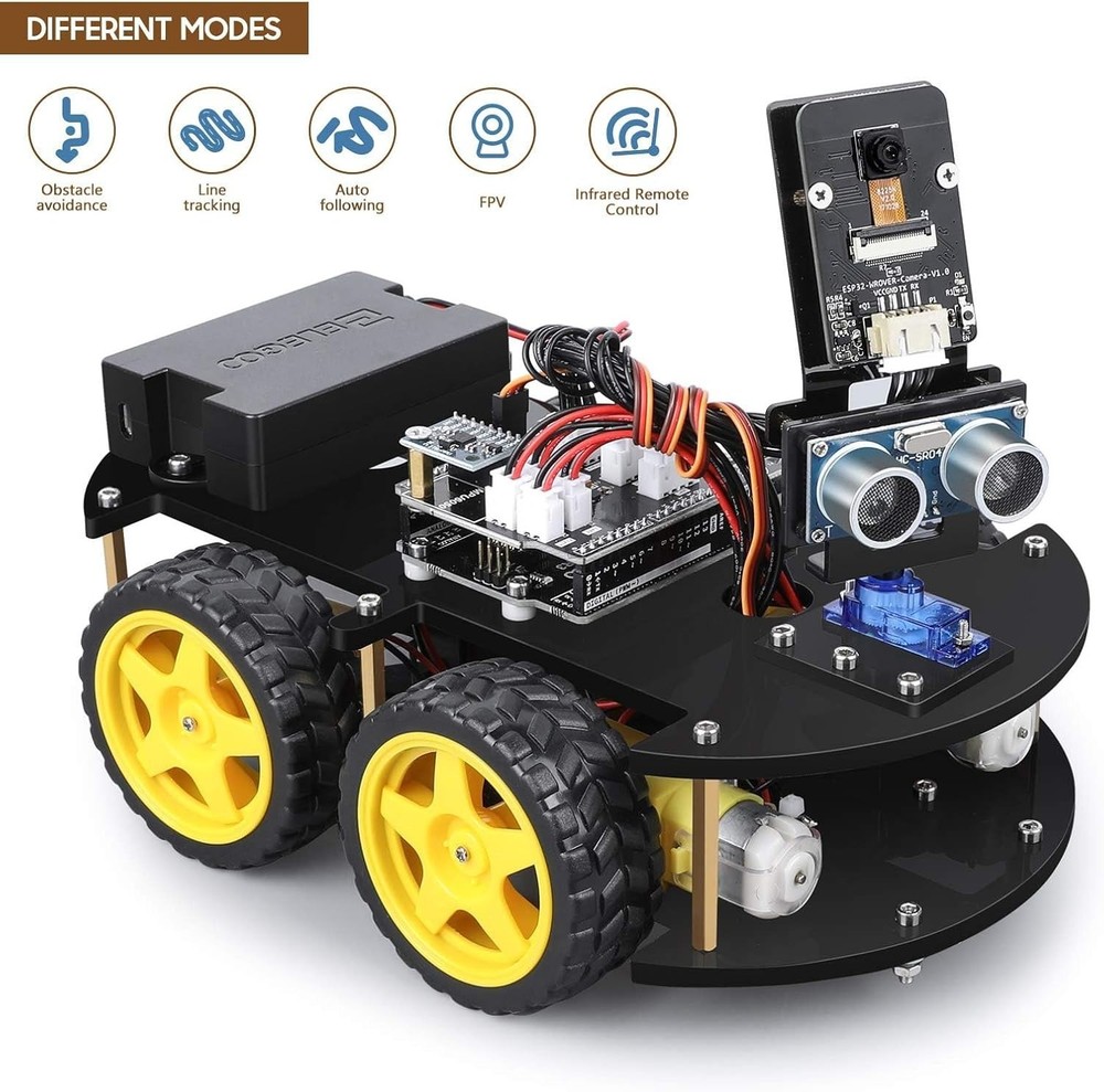 Complete UNO Smart Robot Car Kit - 24 Modules, Ages 8-16 STEM Education Tool