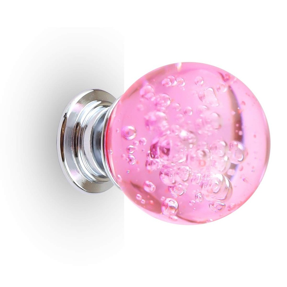 12 PCS Crystal Cabinet Knobs Round Glass Bubbles Knobs Smooth Drawer Pulls Ha...