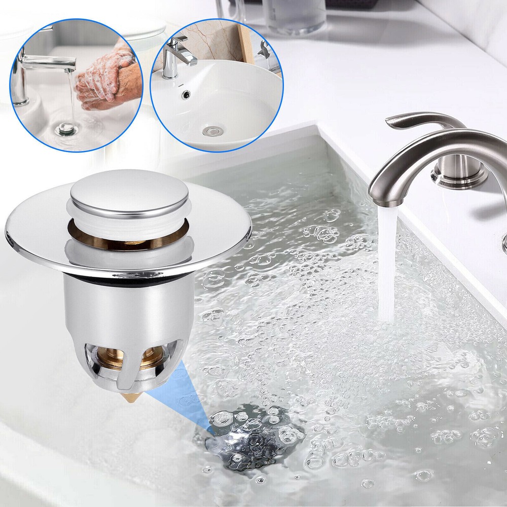 3 PCS Universal Bathroom Sink Stopper Wash Basin Core Bounce Pop Up Drain Filter