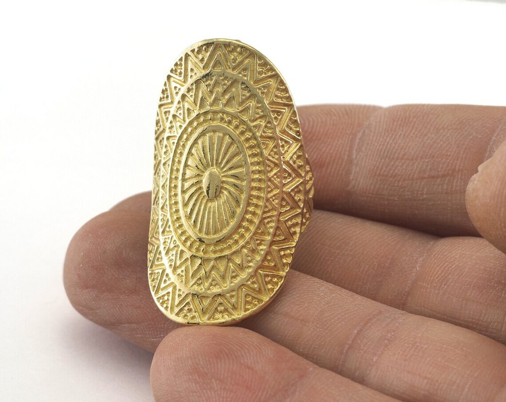 Adjustable Ring Raw Brass 38mm (17.5mm 7US inner size) 3385