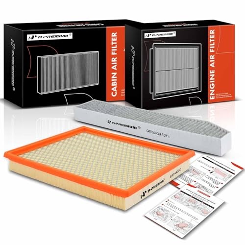 2-PC Engine & Cabin Air Filter with Activated Carbon Compatible with Jeep