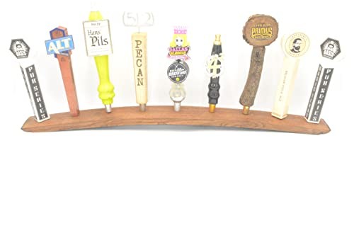 Oak Whiskey Barrel Stave 9 Beer Tap Handle Display - -