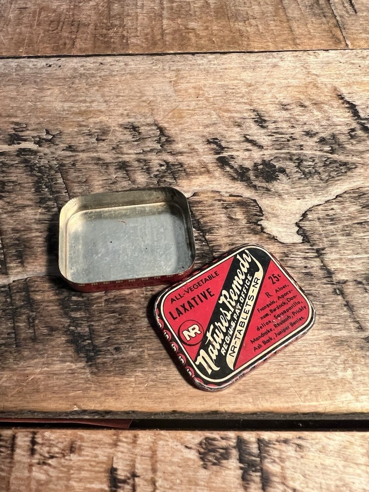 Vtg Natures Remedy Laxative Tin Container Advertising