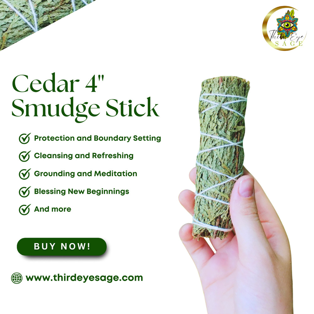 Cedar 4" Sage Smudge Stick Bundle - Natural Space Cleansing