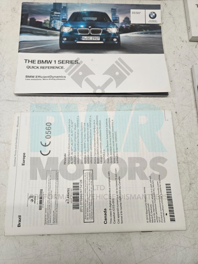 BMW 1 Series E20 Manual Book Pack Wallet E20 Book Pack