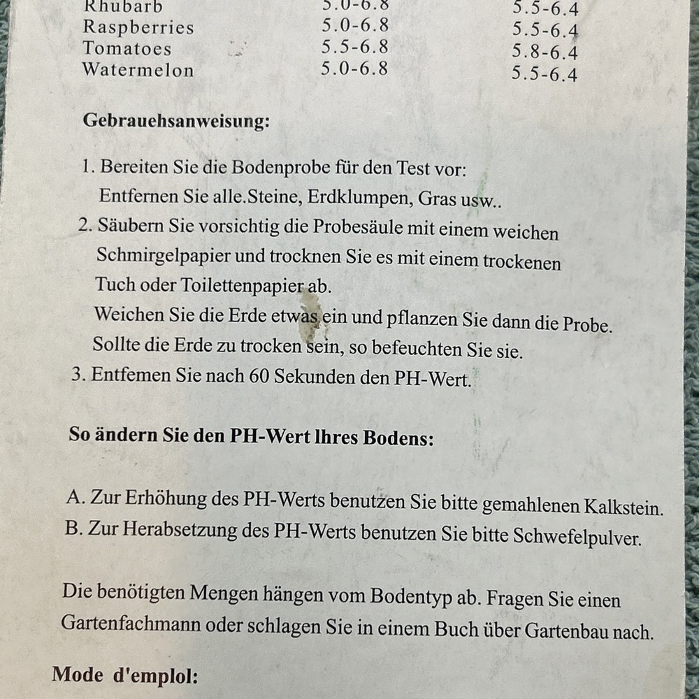 One Step Gardens pH Tester Water Moisture Tester Meter