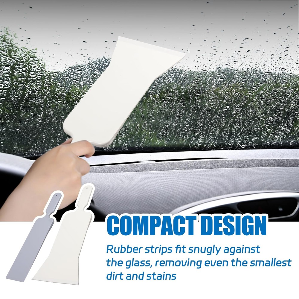 Hovom 2PCS Car Bulldozer Squeegee, Long Handle Tint Tools, 2pcs:gray+white