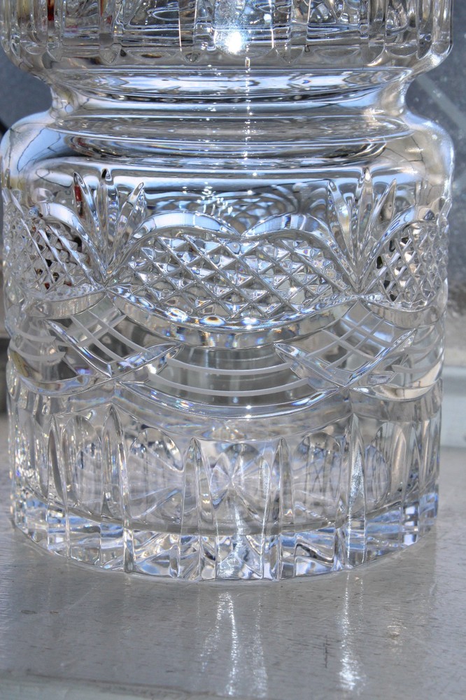 Elegant Cut Crystal Biscuit Barrel Cookie Jar