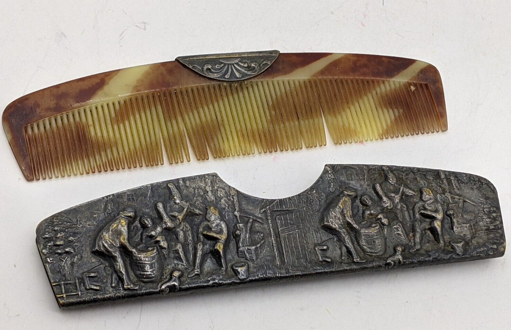 Vintage Repose Silver Comb Holder & Comb Marked DENMARK