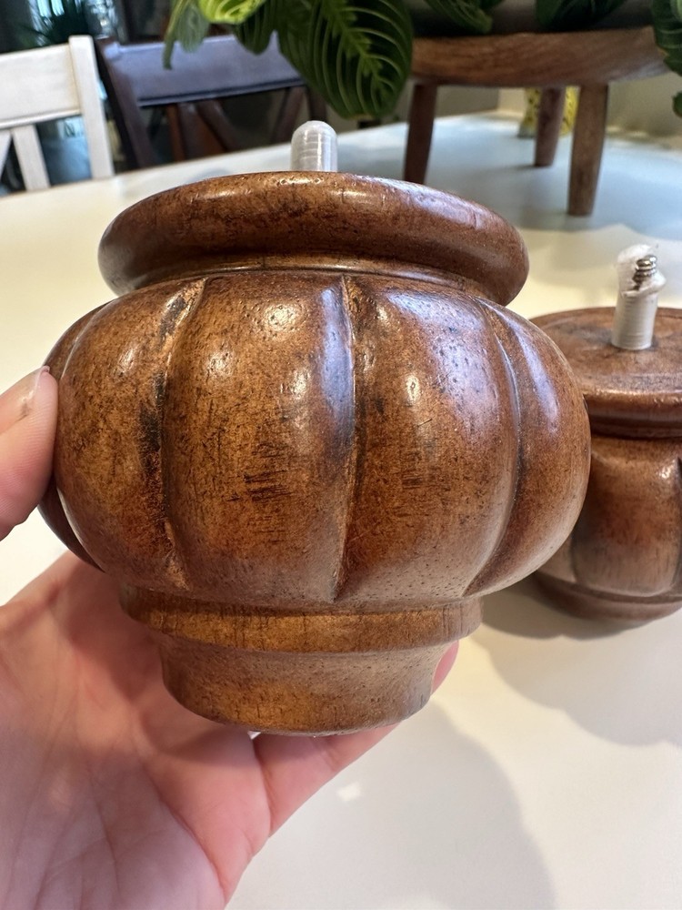 Four Vintage Solid Wood Ottoman Feet