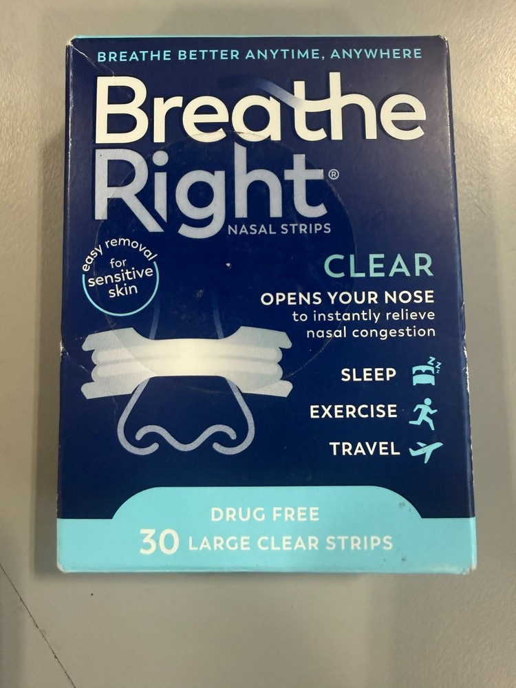 Breathe Right Clear 30 large clear strips