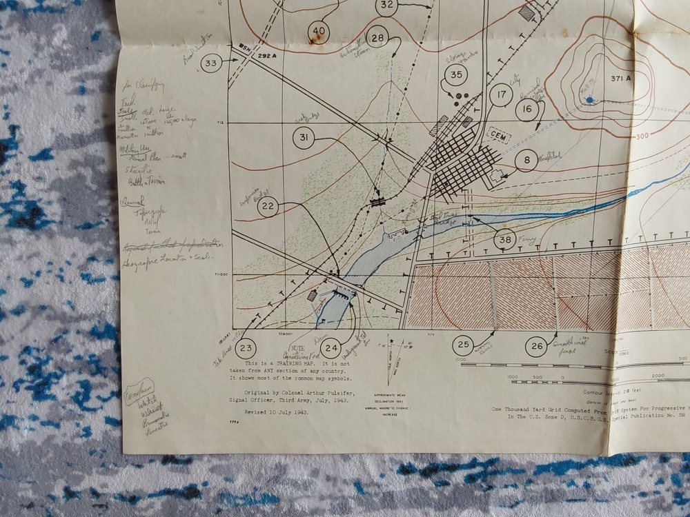 WWII 1943 Comanche County OK Training Map US Army